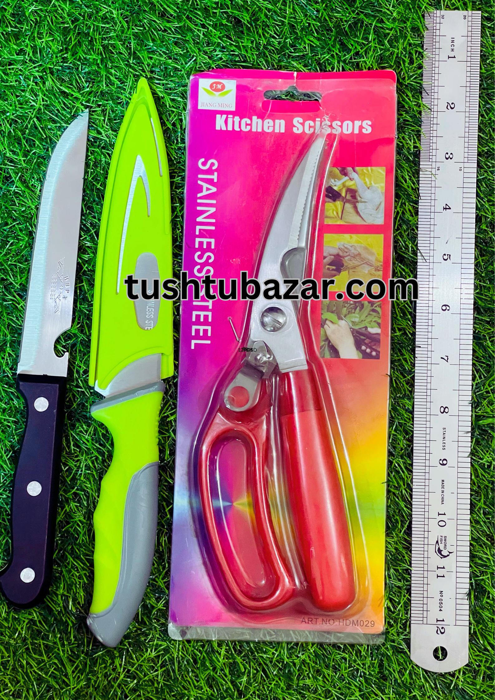 Tushtu-Bazar-18-1-1.png 3 Items COMBO = Cover Fruit Knife+Kitchen Scissors+Stainless Steel Classic Fruit Knife - Image 1