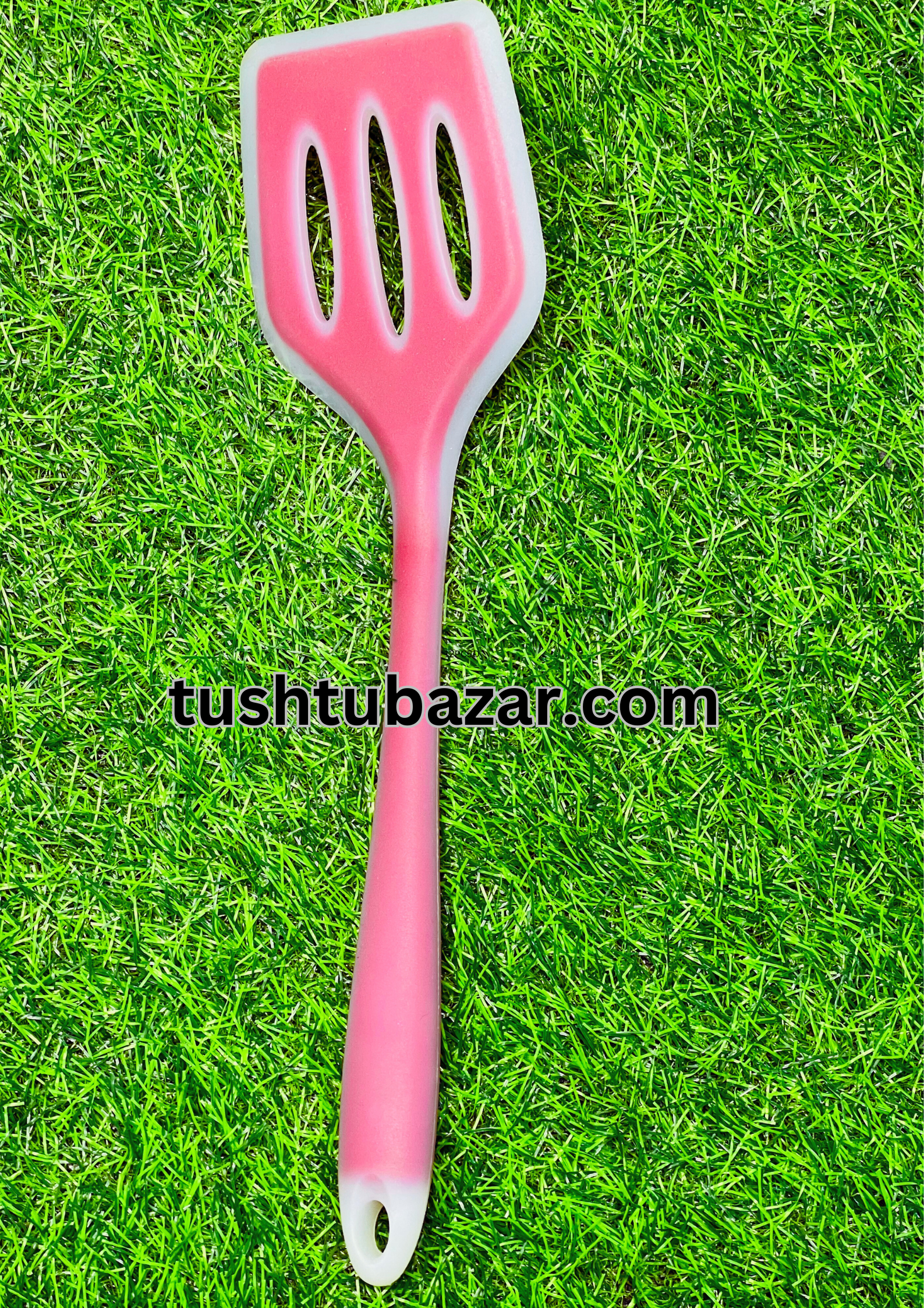 Tushtu-Bazar-19-1-1.png Silicone Cooking Spoon/সিলিকন রান্নার চামচ, Non-stick Slotted Turner Spatula (12 Inch ) - Image 1